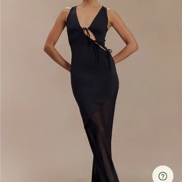 chinese dress ladies Analia Chiffon Maxi Dress / Black | Meshki